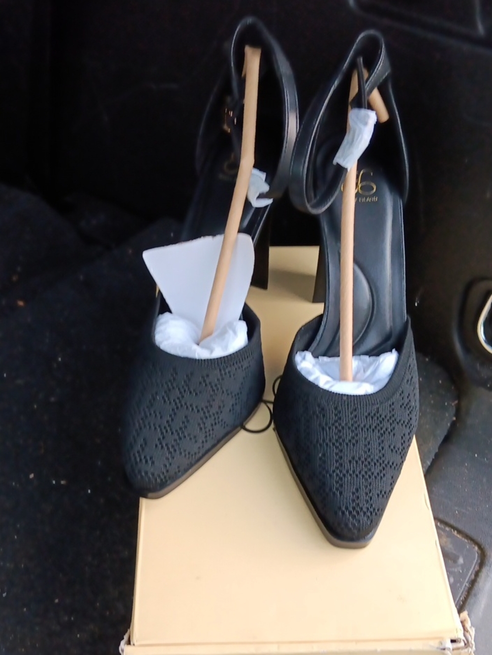 Elegant Black Pointed Toe Ankle-Strap Heels